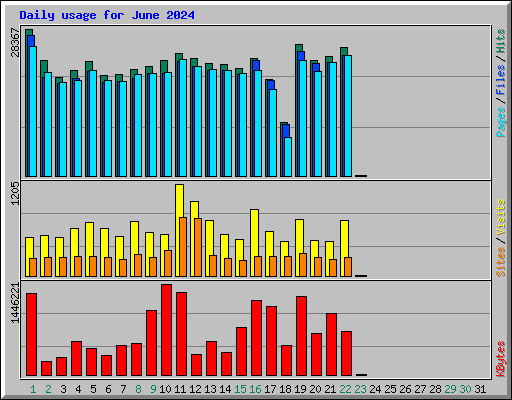 Daily usage for June 2024