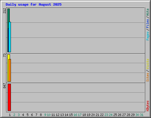 Daily usage for August 2025
