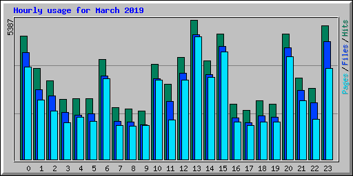 Hourly usage for March 2019