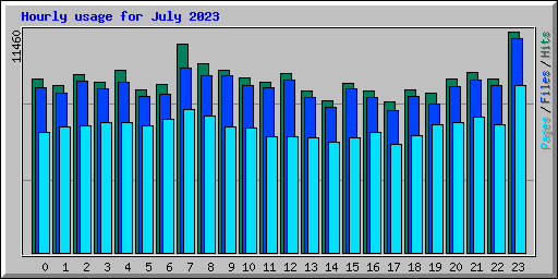 Hourly usage for July 2023