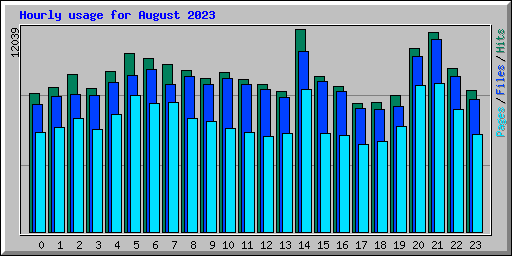 Hourly usage for August 2023